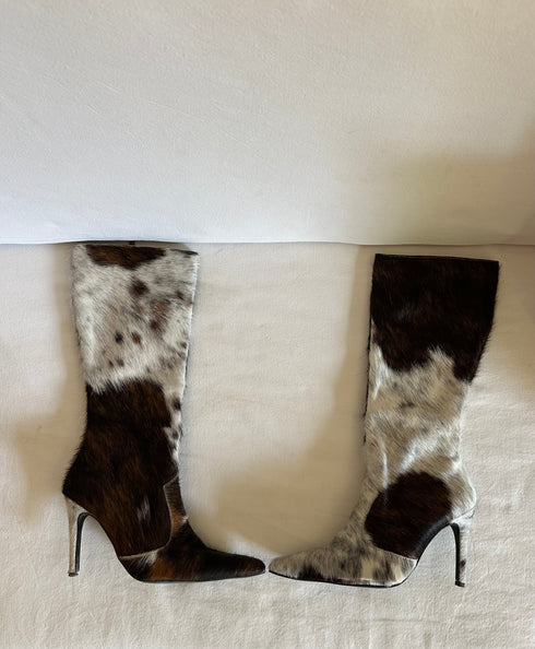 Cow Knee High Boots - Tissimum