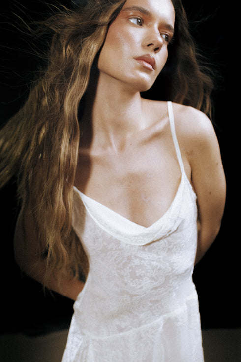 White silk mini dress - Tissimum