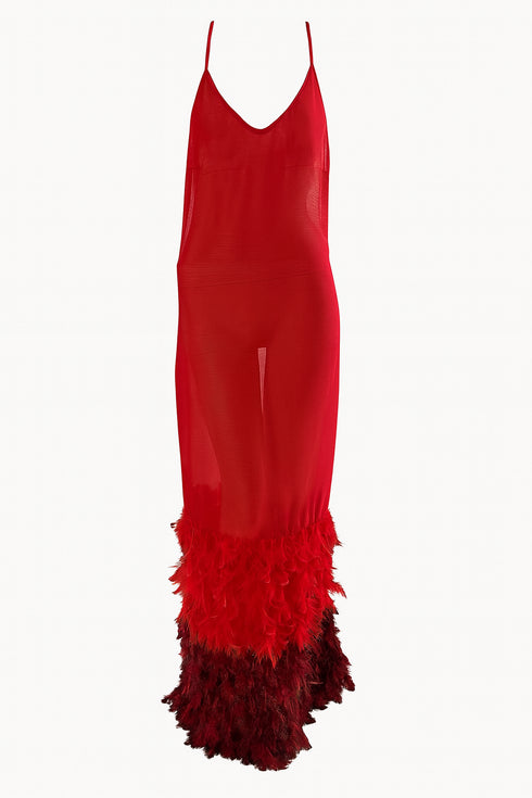 Red Feather Dress