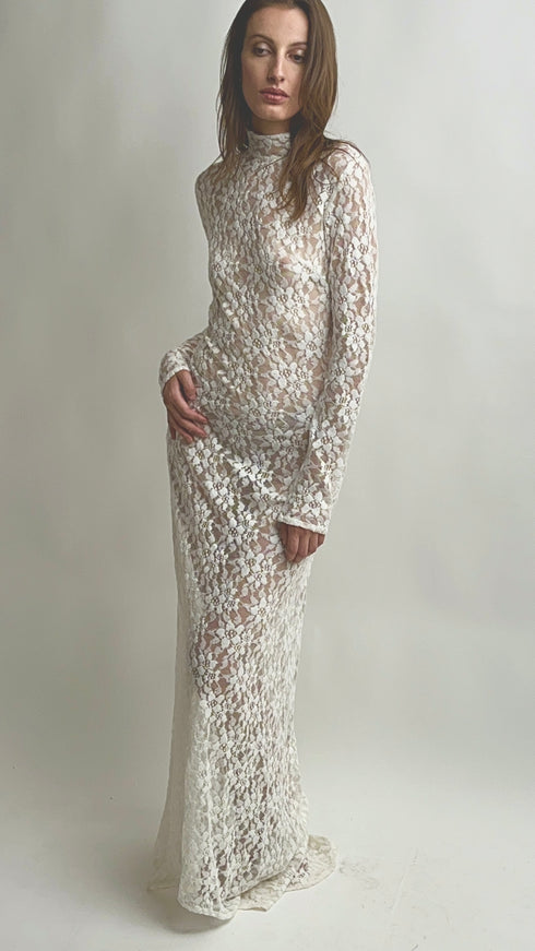 Encaje Dress White - Tissimum