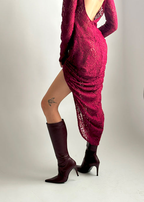 Encaje Dress Red - Tissimum